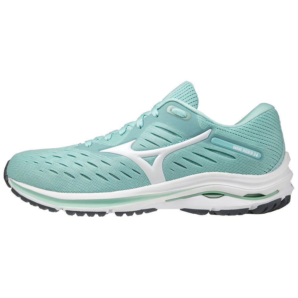 Womens Mizuno Wave Rider 24 Running Shoes Turquoise/white Philippines (BNHDPJ708)